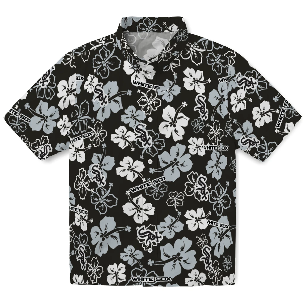 Chicago White Sox Hawaiian Shirt - Hibiscus Flower Design chicago white sox hibiscus bloom black hawaiian shirts best selling
