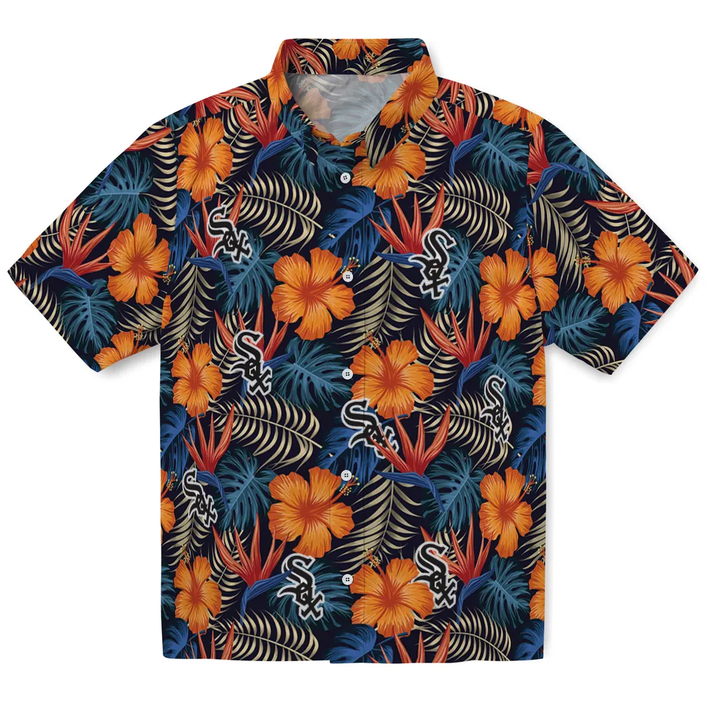 Chicago White Sox Hawaiian Shirt - Hibiscus Foliage chicago white sox hibiscus foliage hawaiian shirts best selling