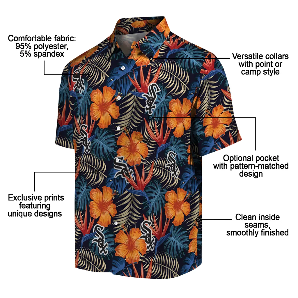 Chicago White Sox Hawaiian Shirt - Hibiscus Foliage chicago white sox hibiscus foliage hawaiian shirts new arrival