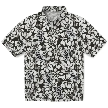 chicago white sox hibiscus motif black white hawaiian shirts best selling