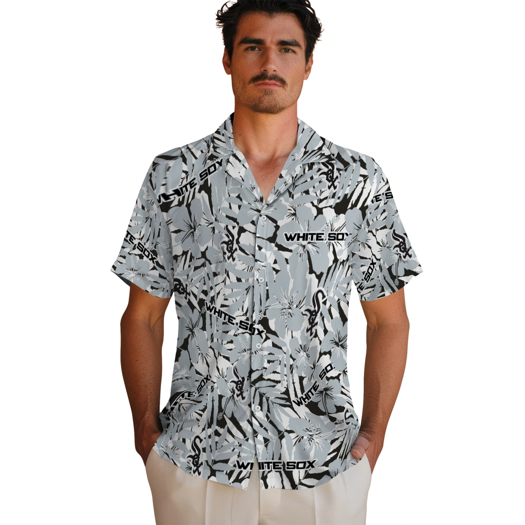 Chicago White Sox Hawaiian Shirt - Hibiscus Overlay chicago white sox hibiscus overlay hawaiian shirts fashion forward