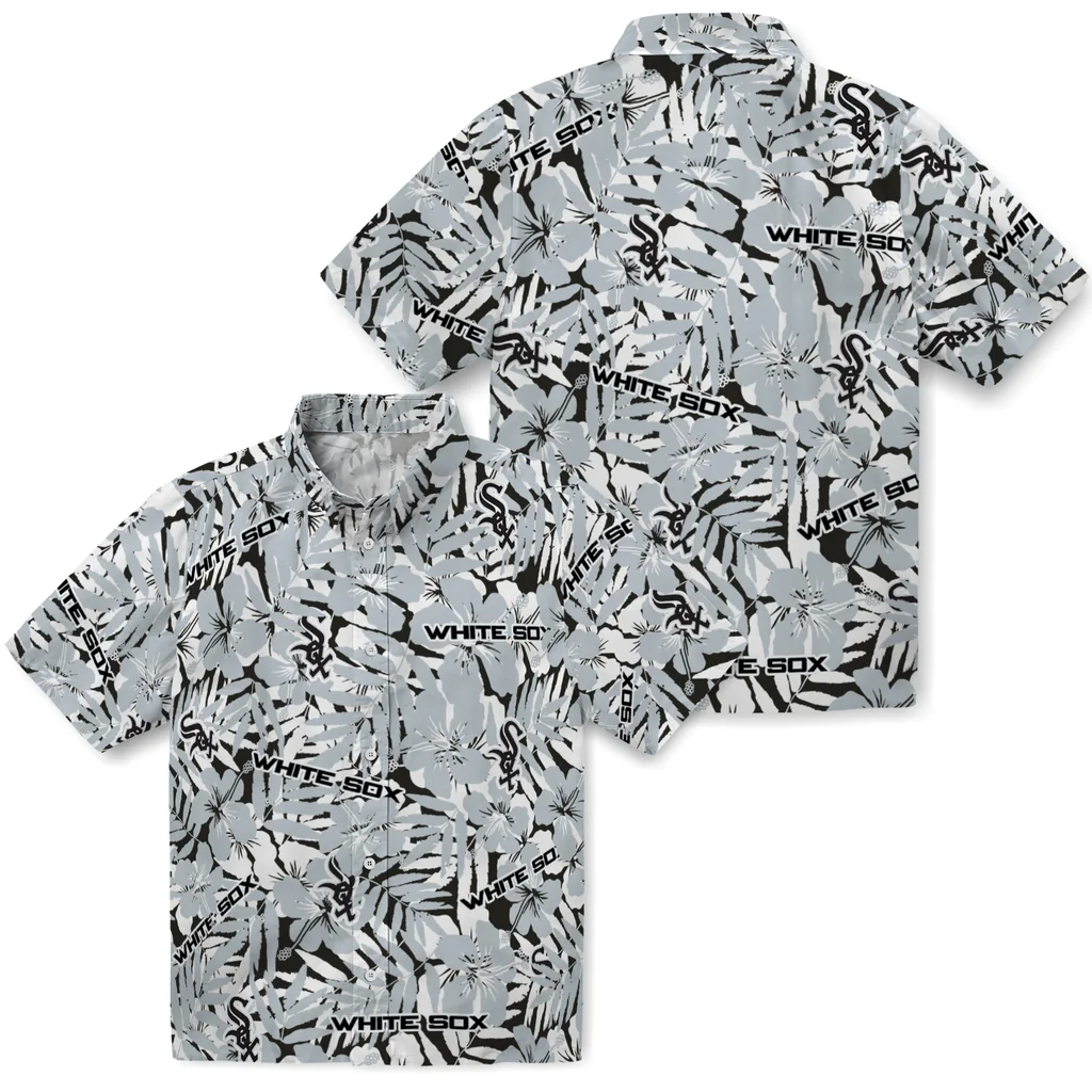 Chicago White Sox Hawaiian Shirt - Hibiscus Overlay chicago white sox hibiscus overlay hawaiian shirts high quality