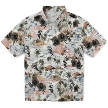 chicago white sox hibiscus seaside white hawaiian shirts best selling