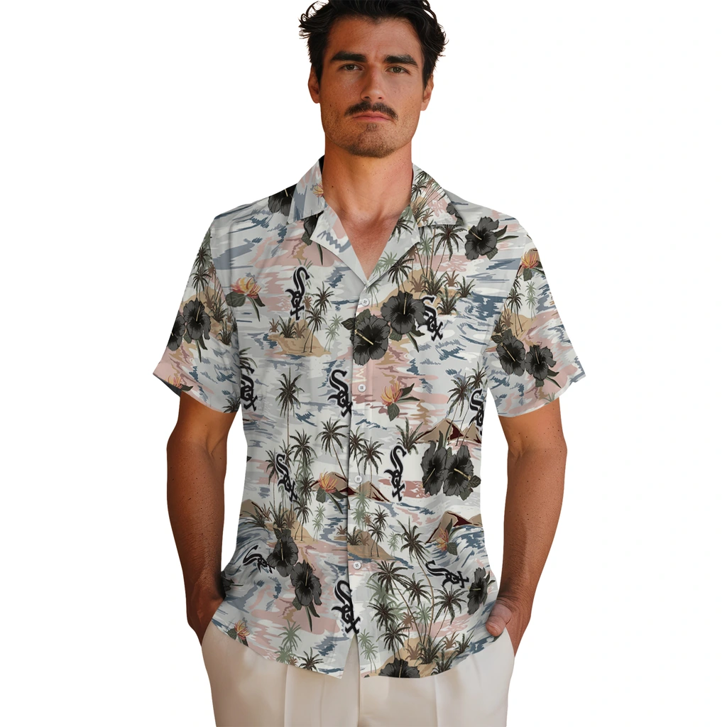 Chicago White Sox Hawaiian Shirt - Hibiscus Seaside chicago white sox hibiscus seaside white hawaiian shirts fashion forward