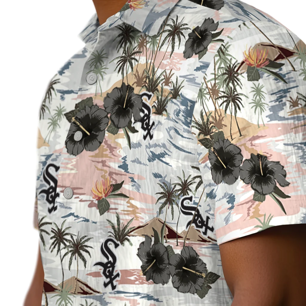 Chicago White Sox Hawaiian Shirt - Hibiscus Seaside chicago white sox hibiscus seaside white hawaiian shirts trendy