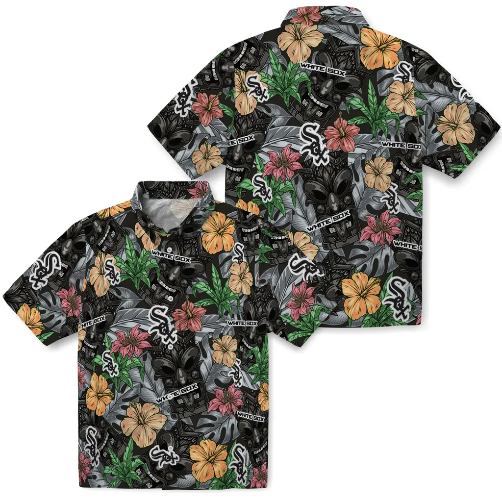 Chicago White Sox Hawaiian Shirt - Hibiscus Tiki Jungle chicago white sox tiki jungle black hawaiian shirts high quality