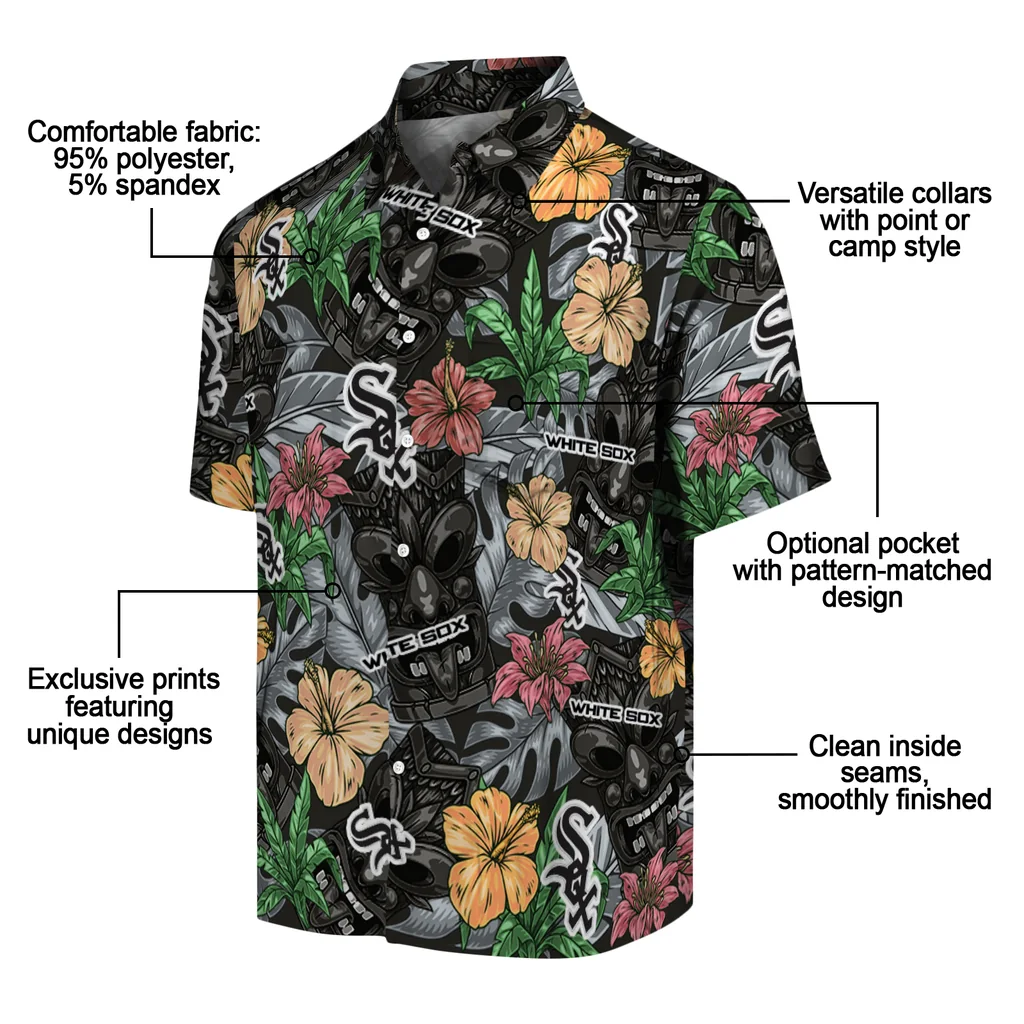 Chicago White Sox Hawaiian Shirt - Hibiscus Tiki Jungle chicago white sox tiki jungle black hawaiian shirts new arrival