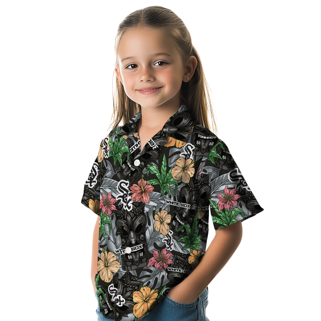 Chicago White Sox Hawaiian Shirt - Hibiscus Tiki Jungle chicago white sox tiki jungle black hawaiian shirts premium grade
