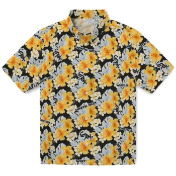 chicago white sox hibiscus tropics black yellow hawaiian shirts best selling