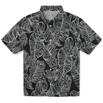 chicago white sox leaf outline black hawaiian shirts best selling