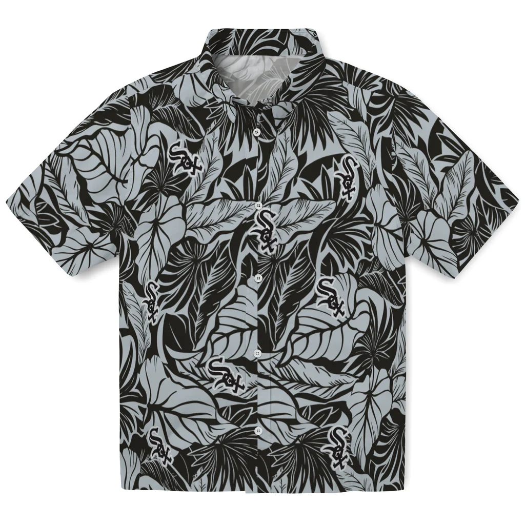 Chicago White Sox Hawaiian Shirt - Monstera Layer chicago white sox monstera layer black hawaiian shirts best selling