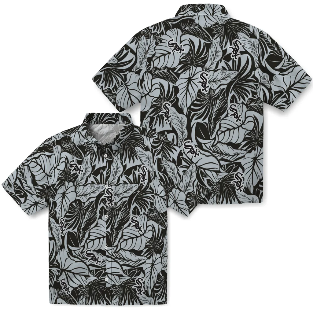 Chicago White Sox Hawaiian Shirt - Monstera Layer chicago white sox monstera layer black hawaiian shirts high quality