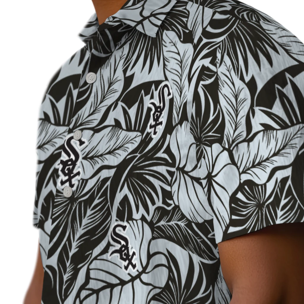 Chicago White Sox Hawaiian Shirt - Monstera Layer chicago white sox monstera layer black hawaiian shirts trendy