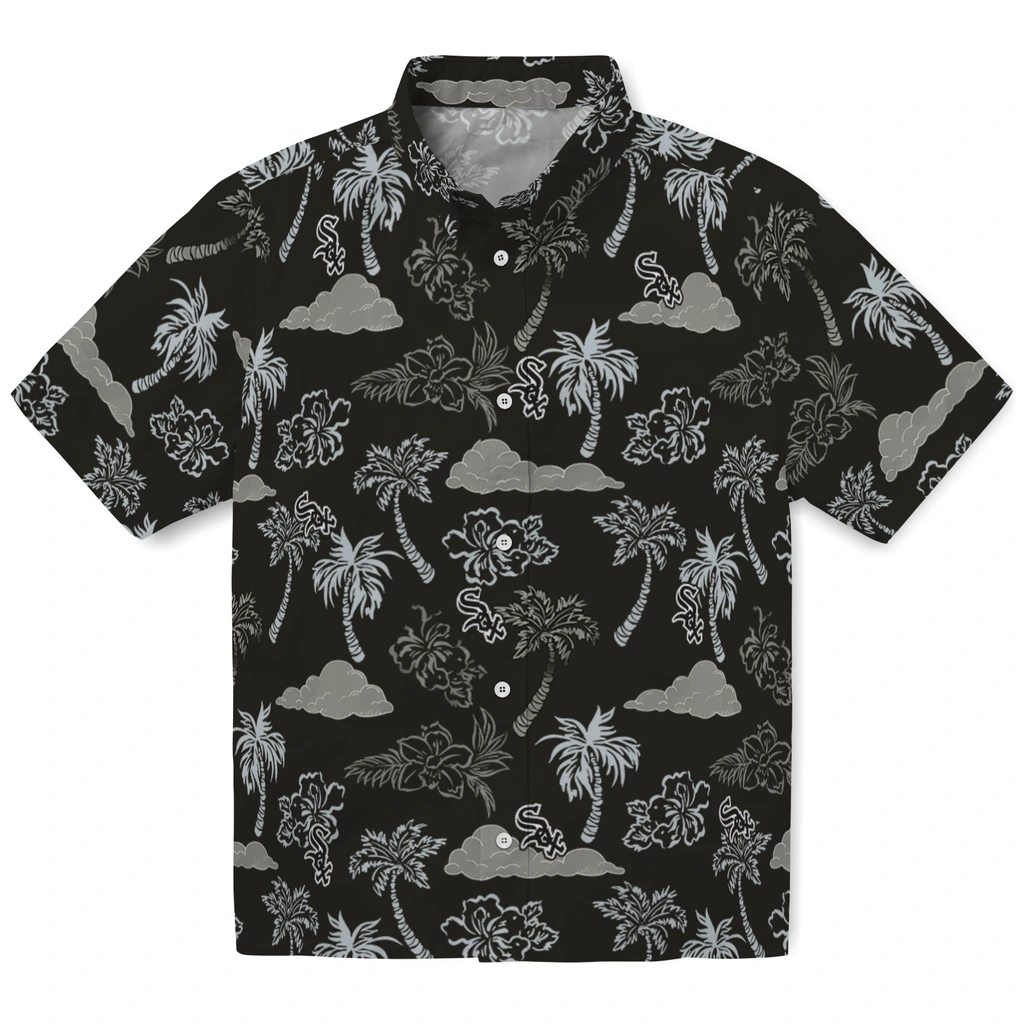 Chicago White Sox Hawaiian Shirt - Palm And Clouds chicago white sox palm and clouds black hawaiian shirts best selling