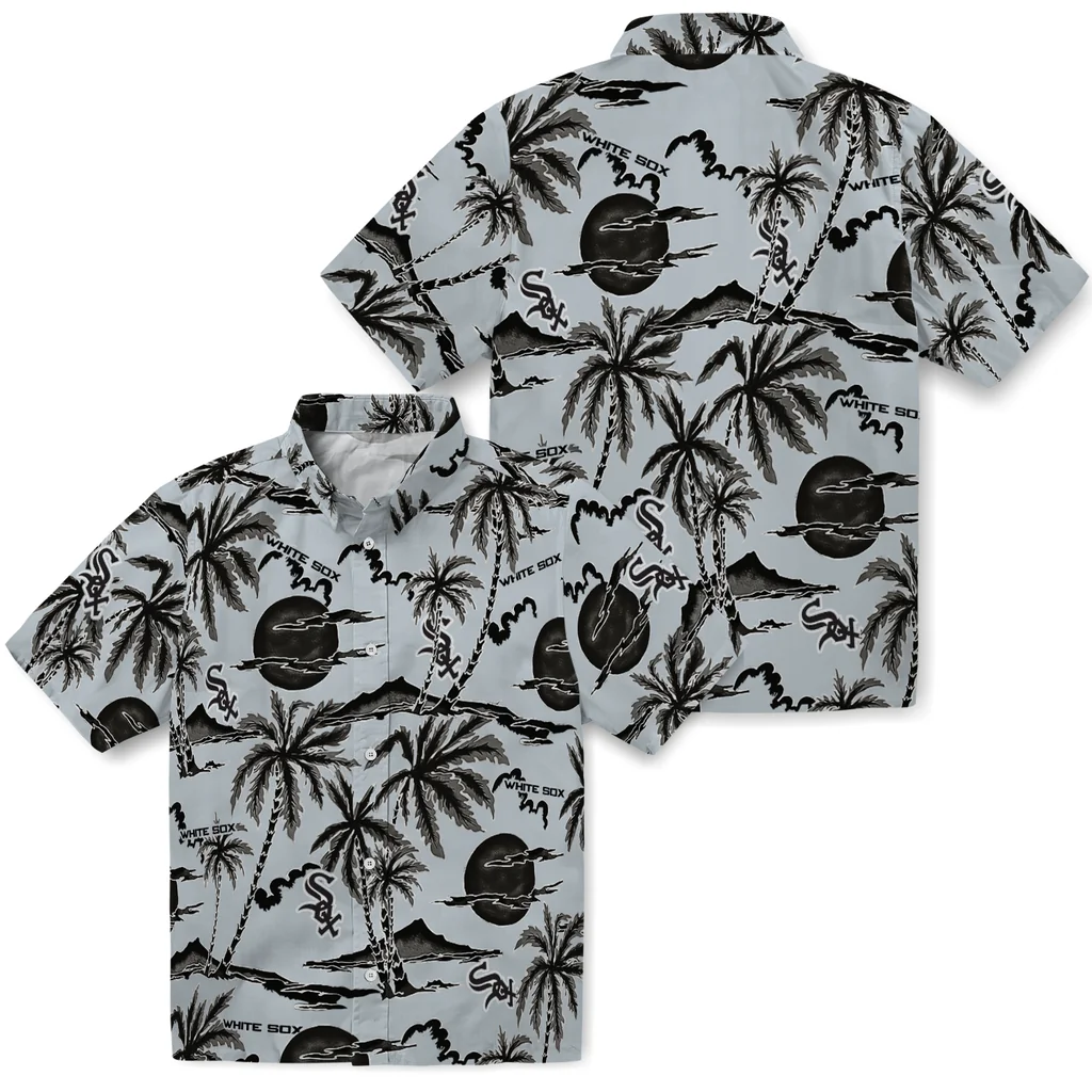 Chicago White Sox Hawaiian Shirt - Palm Sunset chicago white sox palm sunset hawaiian shirts high quality
