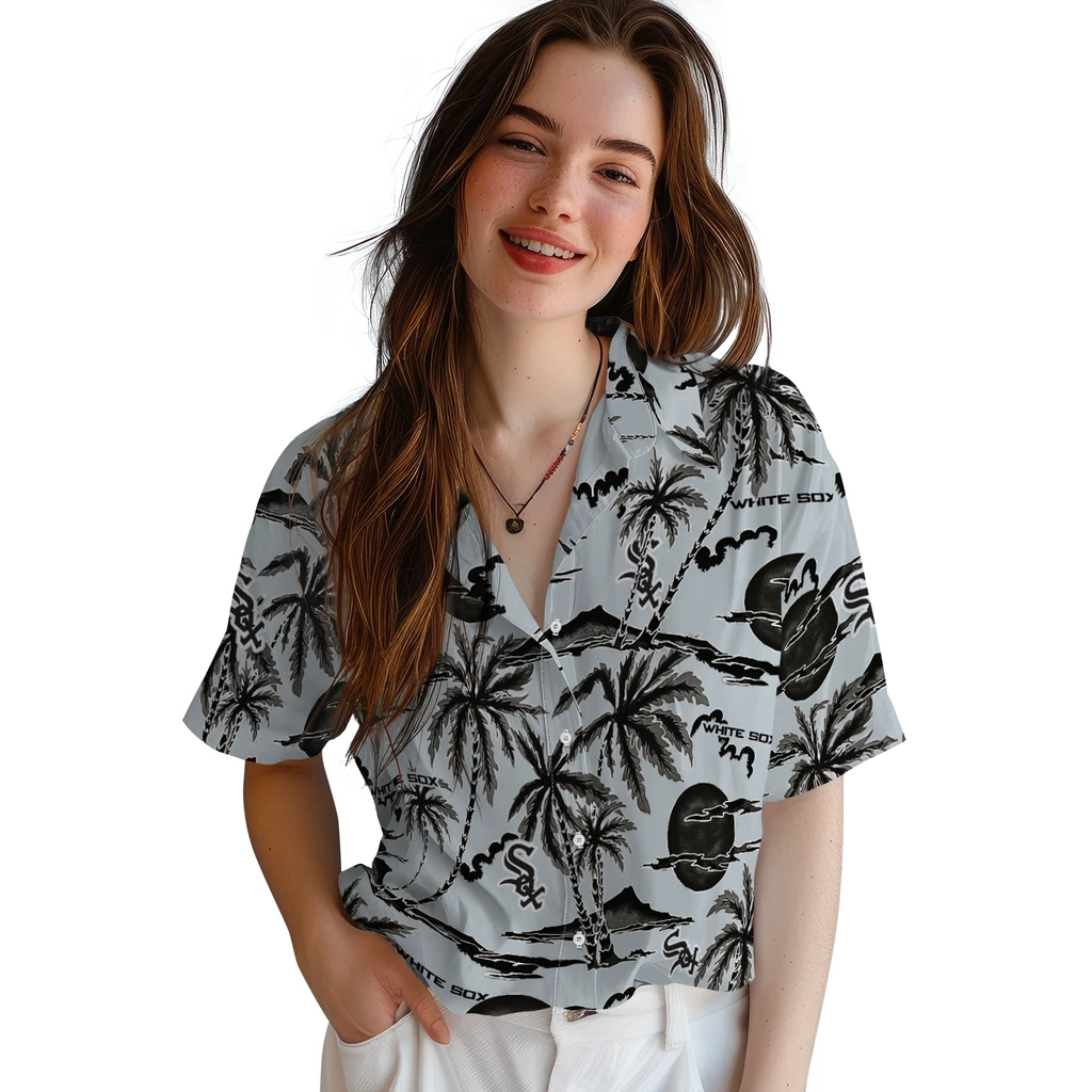 Chicago White Sox Hawaiian Shirt - Palm Sunset chicago white sox palm sunset hawaiian shirts latest model