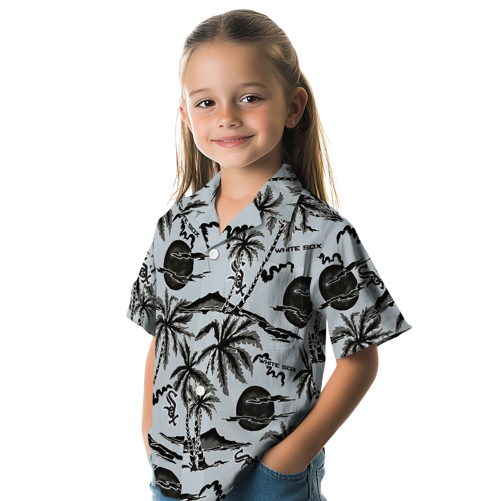 Chicago White Sox Hawaiian Shirt - Palm Sunset chicago white sox palm sunset hawaiian shirts premium grade