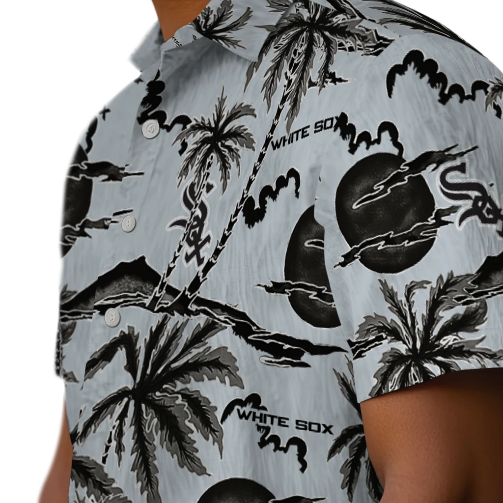 Chicago White Sox Hawaiian Shirt - Palm Sunset chicago white sox palm sunset hawaiian shirts trendy