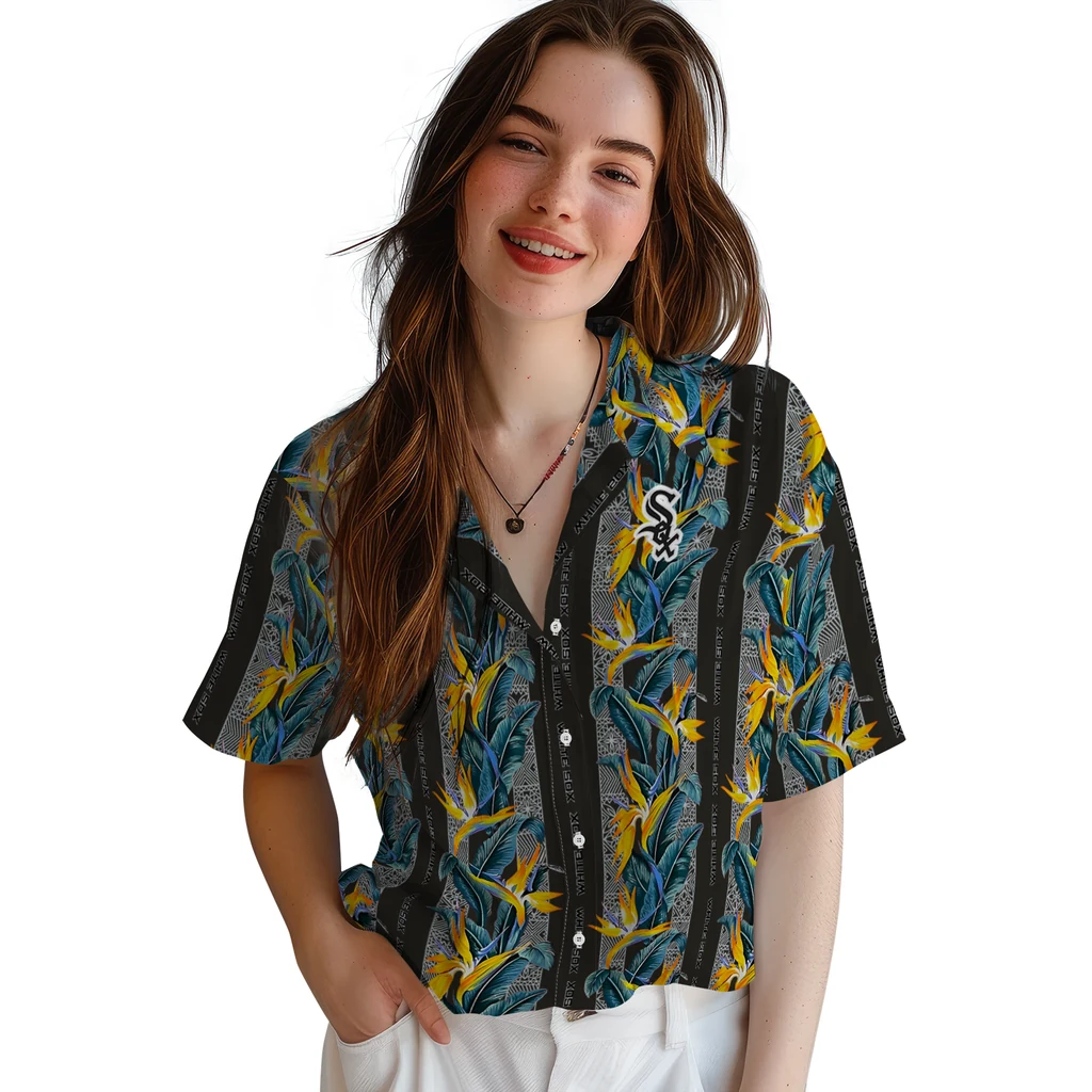 Chicago White Sox Hawaiian Shirt - Paradise Vines chicago white sox paradise vines black hawaiian shirts latest model