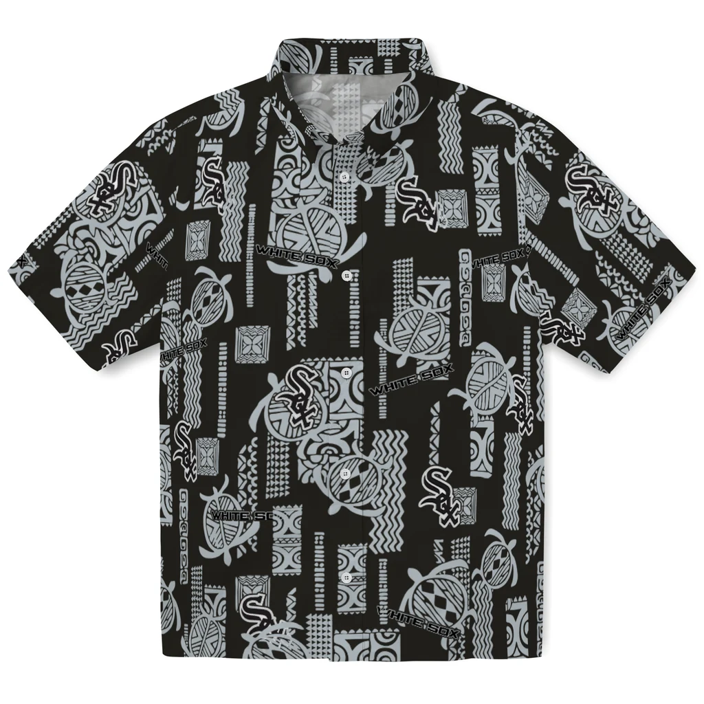 Chicago White Sox Hawaiian Shirt - Turtle Lines chicago white sox turtle lines black hawaiian shirts best selling