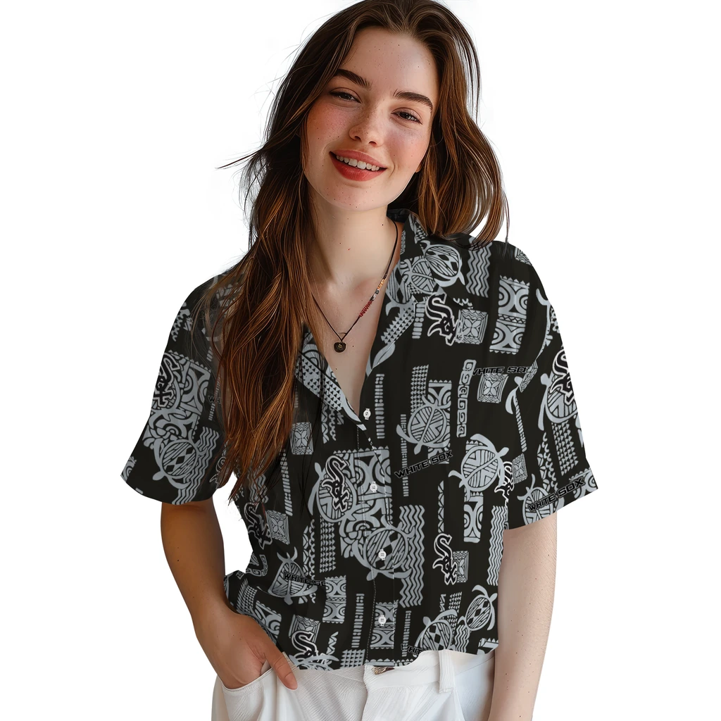 Chicago White Sox Hawaiian Shirt - Turtle Lines chicago white sox turtle lines black hawaiian shirts latest model