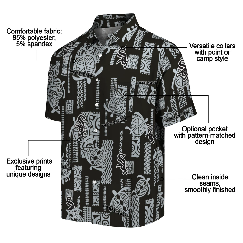 Chicago White Sox Hawaiian Shirt - Turtle Lines chicago white sox turtle lines black hawaiian shirts new arrival