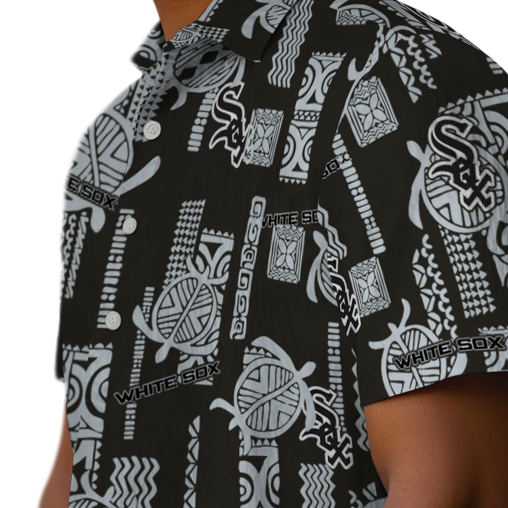 Chicago White Sox Hawaiian Shirt - Turtle Lines chicago white sox turtle lines black hawaiian shirts trendy