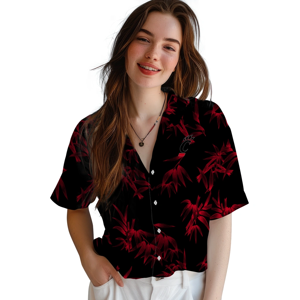 Cincinnati Bearcats Hawaiian Shirt - Bamboo Branches cincinnati bearcats bamboo branches red black hawaiian shirts latest model