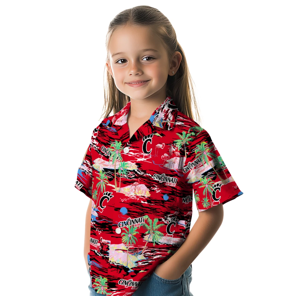 Cincinnati Bearcats Hawaiian Shirt - Hawaii Island cincinnati bearcats flamingo retreat red hawaiian shirts premium grade