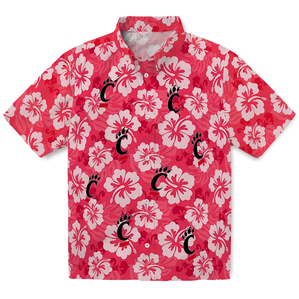 Cincinnati Bearcats Hawaiian Shirt - Hibiscus Cluster cincinnati bearcats hibiscus cluster red hawaiian shirts best selling