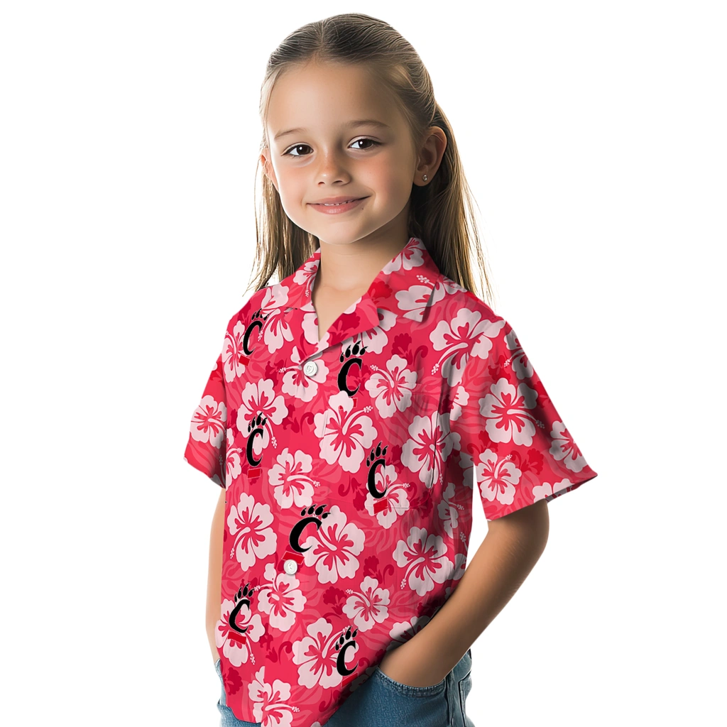 Cincinnati Bearcats Hawaiian Shirt - Hibiscus Cluster cincinnati bearcats hibiscus cluster red hawaiian shirts premium grade