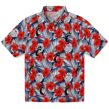 cincinnati bearcats hibiscus fiesta red royal blue hawaiian shirts best selling