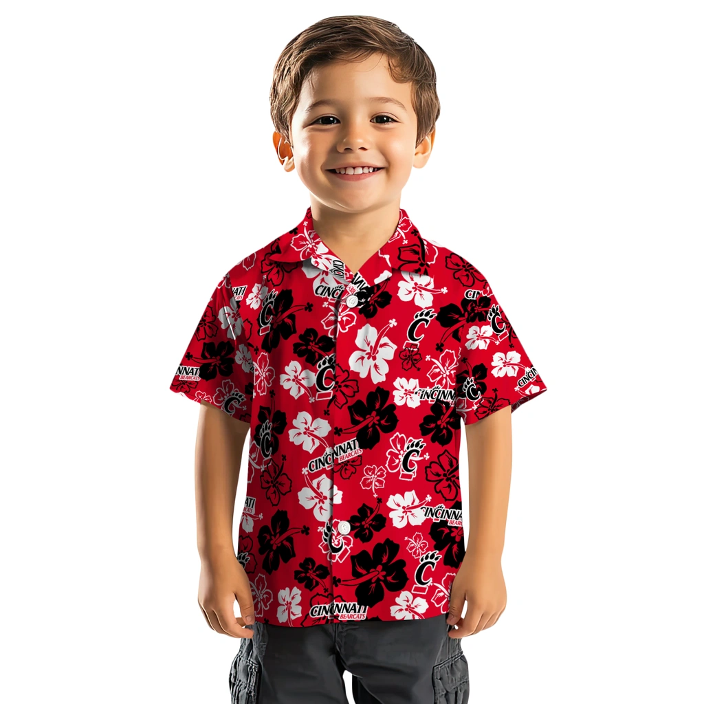 Cincinnati Bearcats Hawaiian Shirt - Hibiscus Flower Design cincinnati bearcats hibiscus bloom red hawaiian shirts top rated