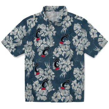 cincinnati bearcats hibiscus flowers navy blue hawaiian shirts best selling
