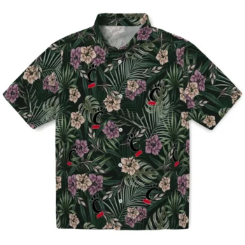 cincinnati bearcats hibiscus leaves pattern green hawaiian shirts best selling