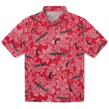 cincinnati bearcats hibiscus oasis red hawaiian shirts best selling