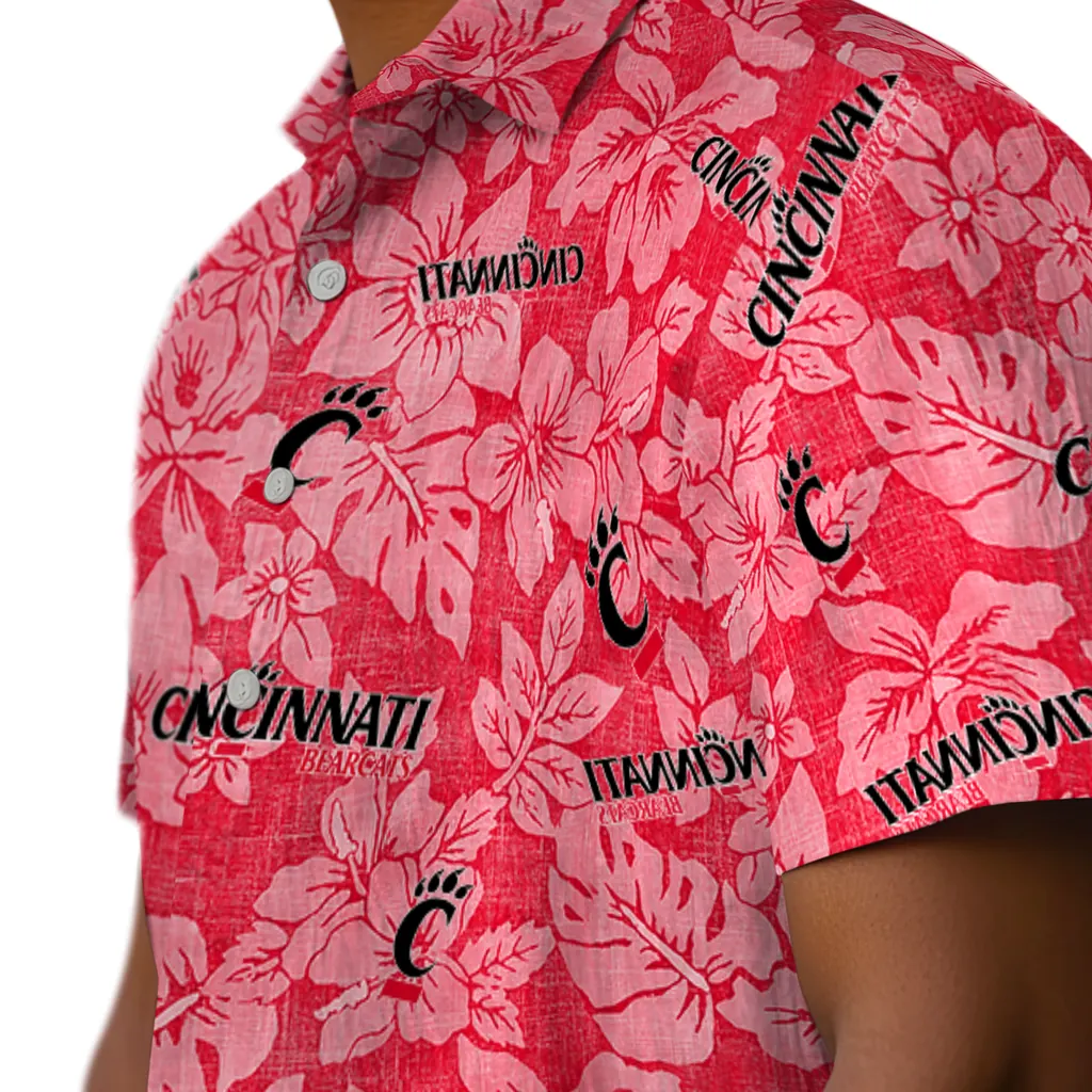 Cincinnati Bearcats Hawaiian Shirt - Hibiscus Oasis cincinnati bearcats hibiscus oasis red hawaiian shirts trendy