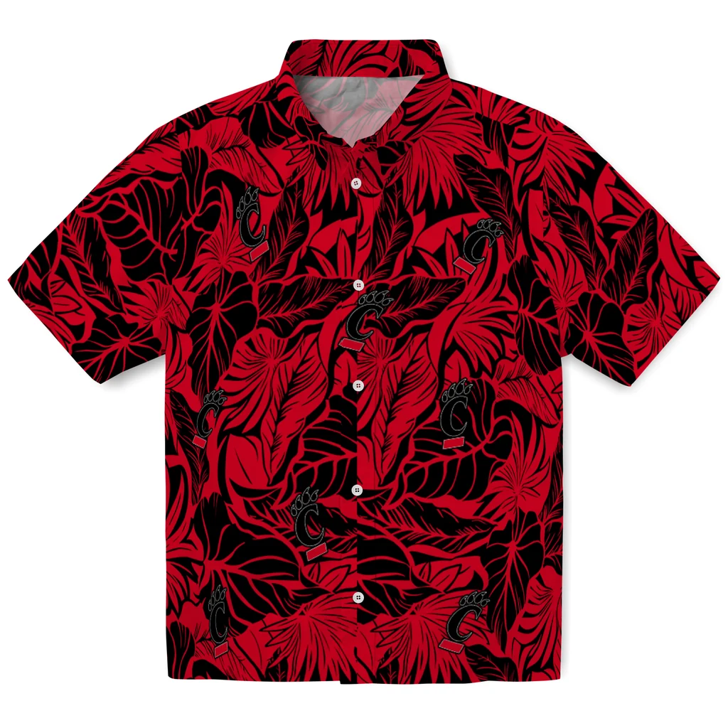 Cincinnati Bearcats Hawaiian Shirt - Monstera Layer cincinnati bearcats monstera layer red hawaiian shirts best selling