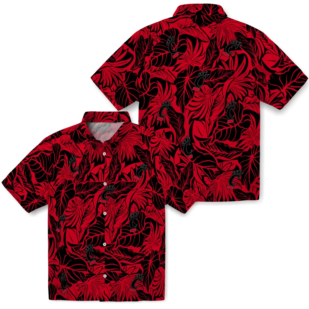 Cincinnati Bearcats Hawaiian Shirt - Monstera Layer cincinnati bearcats monstera layer red hawaiian shirts high quality