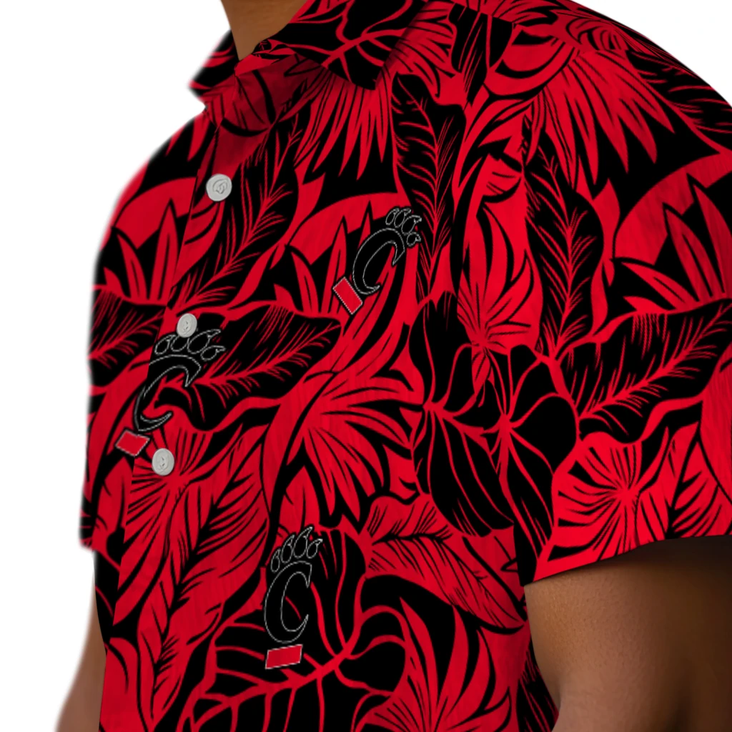 Cincinnati Bearcats Hawaiian Shirt - Monstera Layer cincinnati bearcats monstera layer red hawaiian shirts trendy
