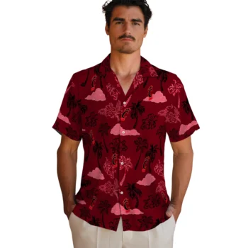 cincinnati bearcats palm and clouds red hawaiian shirts fashion forward