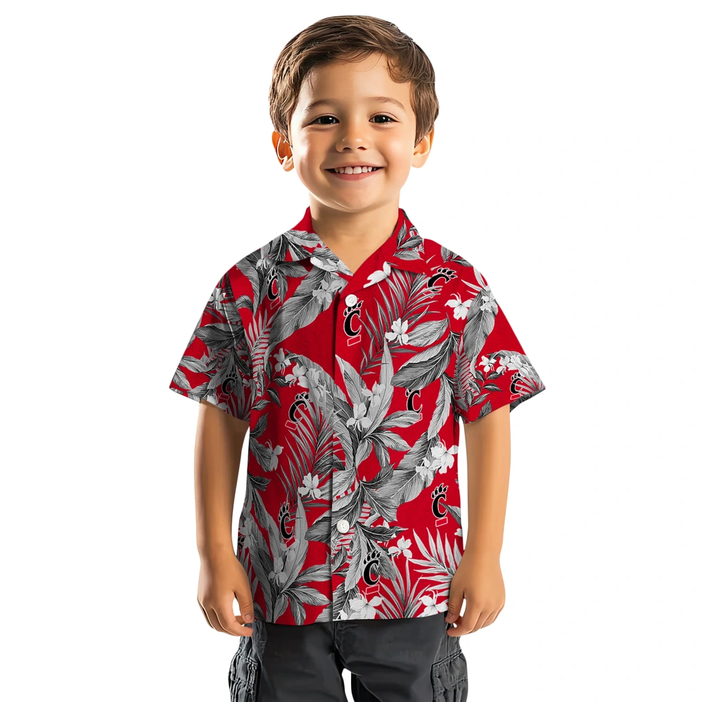 Cincinnati Bearcats Hawaiian Shirt - Palm Leaves cincinnati bearcats palm leaves red hawaiian shirts top rated