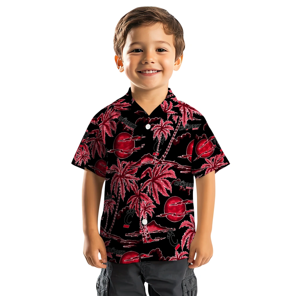 Cincinnati Bearcats Hawaiian Shirt - Palm Sunset cincinnati bearcats palm sunset hawaiian shirts top rated