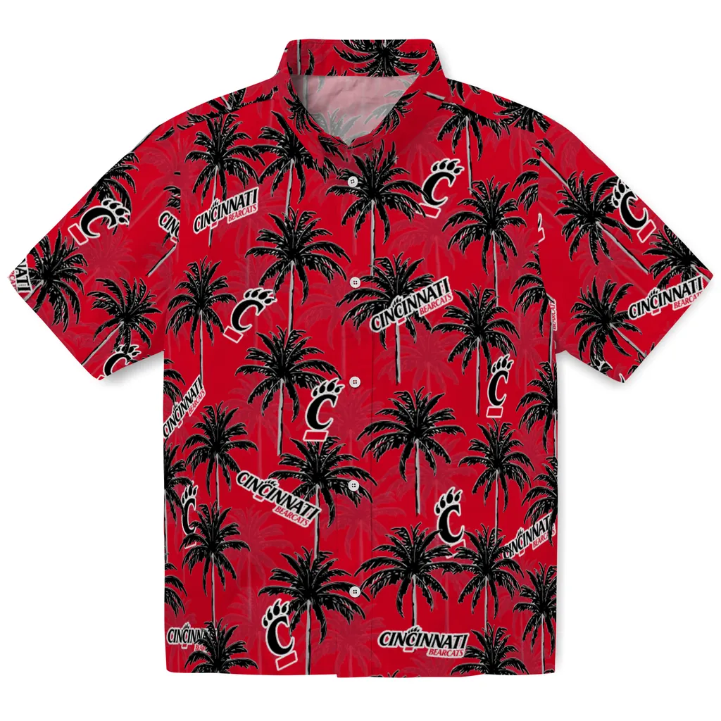 Cincinnati Bearcats Hawaiian Shirt - Palm Tree Motif cincinnati bearcats palm grove red hawaiian shirts best selling