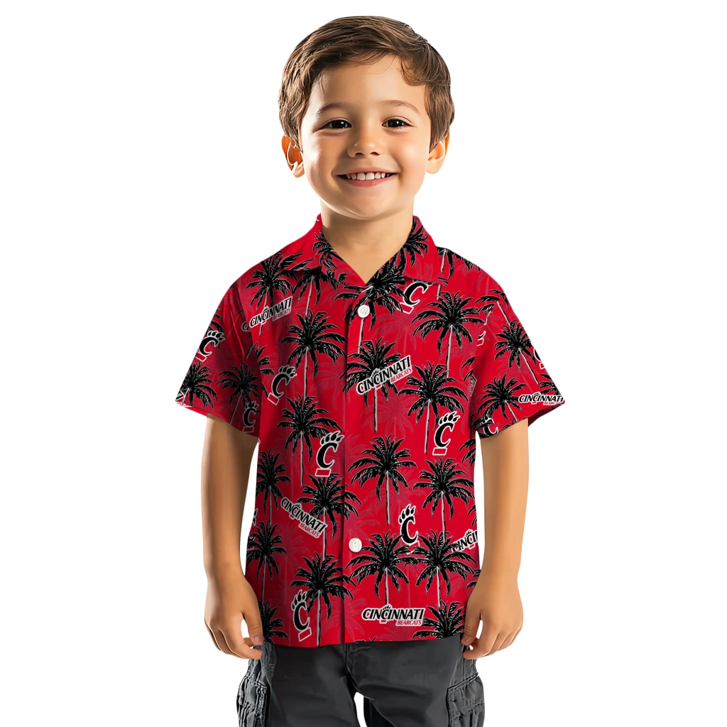 Cincinnati Bearcats Hawaiian Shirt - Palm Tree Motif cincinnati bearcats palm grove red hawaiian shirts top rated
