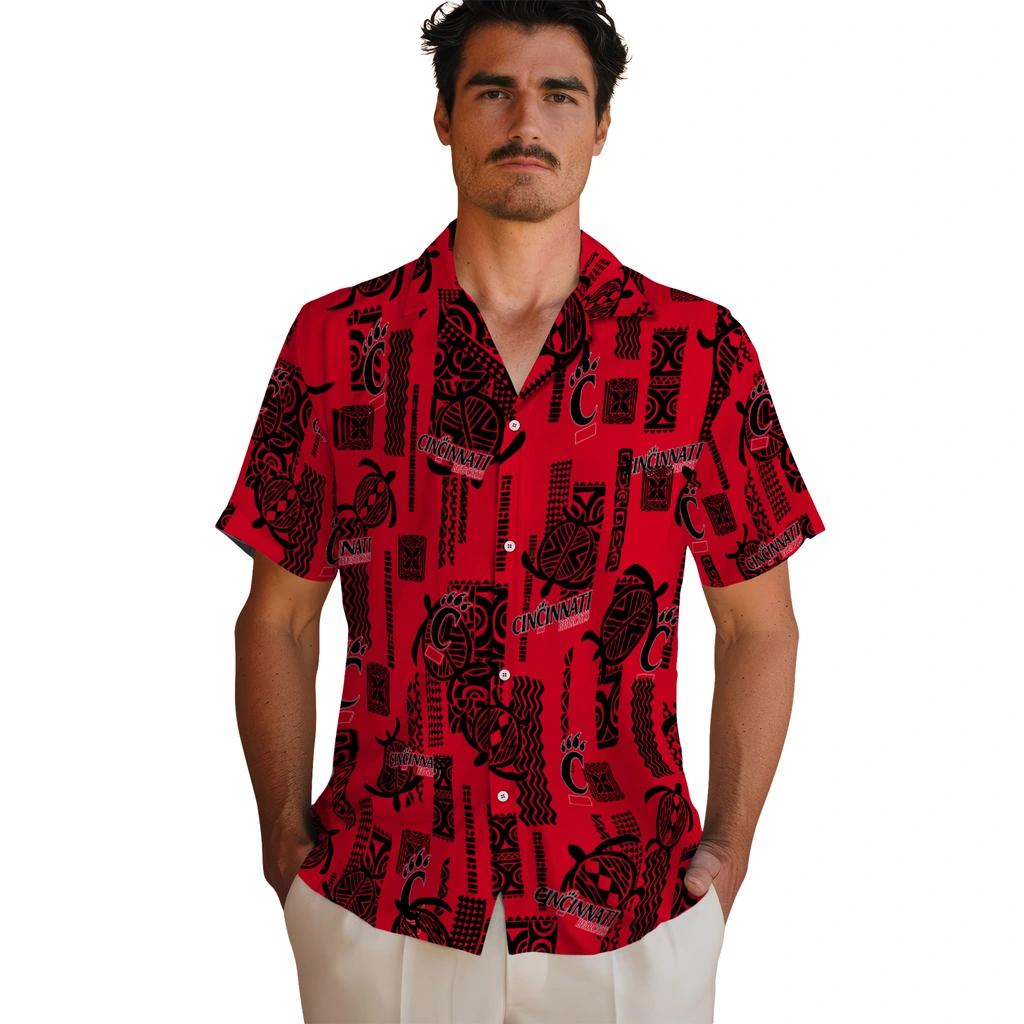 Cincinnati Bearcats Hawaiian Shirt - Turtle Lines cincinnati bearcats turtle lines red hawaiian shirts fashion forward