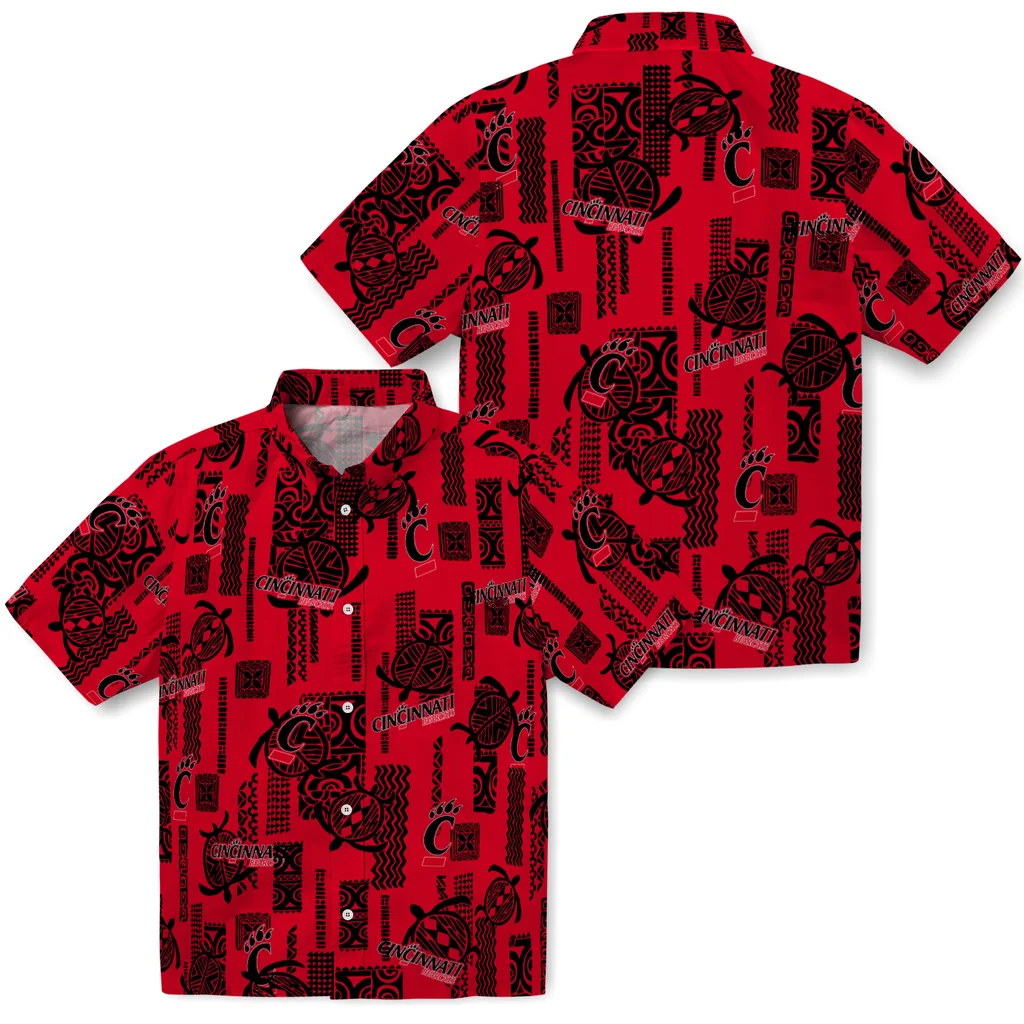Cincinnati Bearcats Hawaiian Shirt - Turtle Lines cincinnati bearcats turtle lines red hawaiian shirts high quality