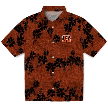 cincinnati bengals hibiscus petals orange hawaiian shirts best selling
