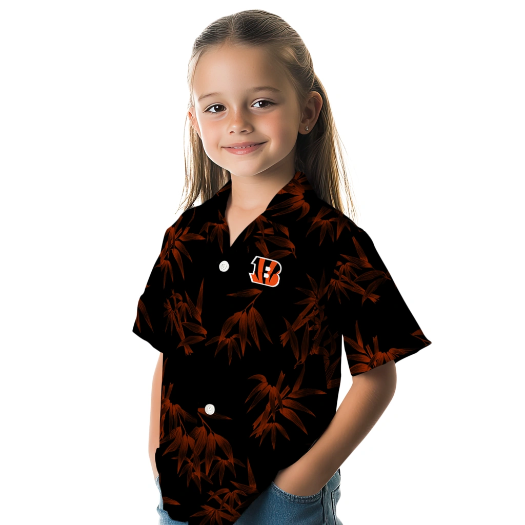 Cincinnati Bengals Hawaiian Shirt - Bamboo Branches cincinnati bengals bamboo branches orange black hawaiian shirts premium grade