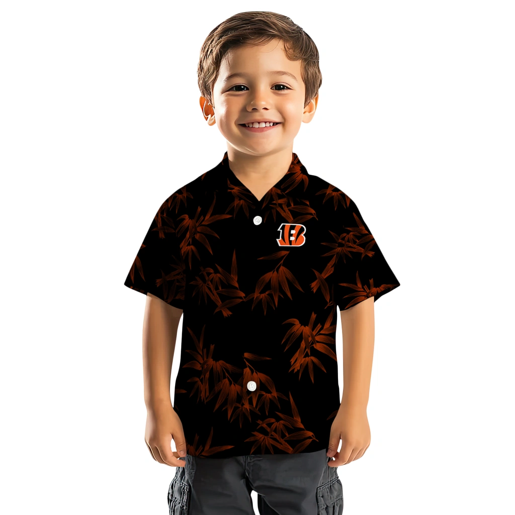 Cincinnati Bengals Hawaiian Shirt - Bamboo Branches cincinnati bengals bamboo branches orange black hawaiian shirts top rated